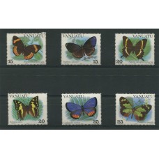 VANUATU MARIPOSAS FLORES SERIE COMPLETA DE ESTAMPILLAS NUEVAS MINT